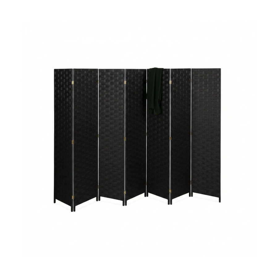 Relaxdays Paravent aus Holz in Schwarz, 8-teilig faltbar, B/H/T: 320 x 170 x 2 cm - Bild 2