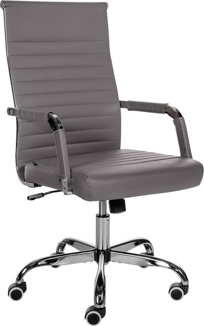 CLP Ergonomischer Bürostuhl Amadora in Grau mit Kunstleder oder Stoff Bezug, Höhenverstellbar und 360 Grad Drehbar, Belastbarkeit bis 120 kg - Bild 1