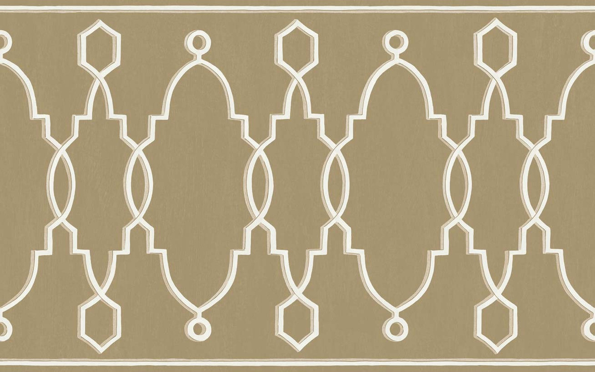 Cole & Son Tapete Prre Gold in Beige mit geometrischem Art Deco Muster aus Vlies - Bild 1