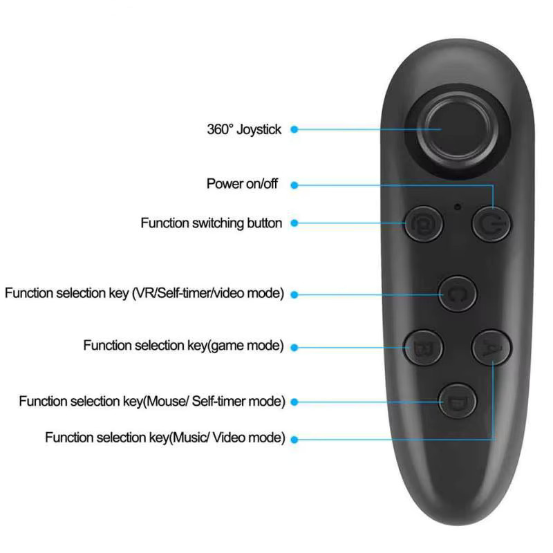 VORTNGLE VR Wireless Bluetooth Gamepad in Schwarz für Android und iOS Handy-Spiele und 3D-Brillen - Bild 5