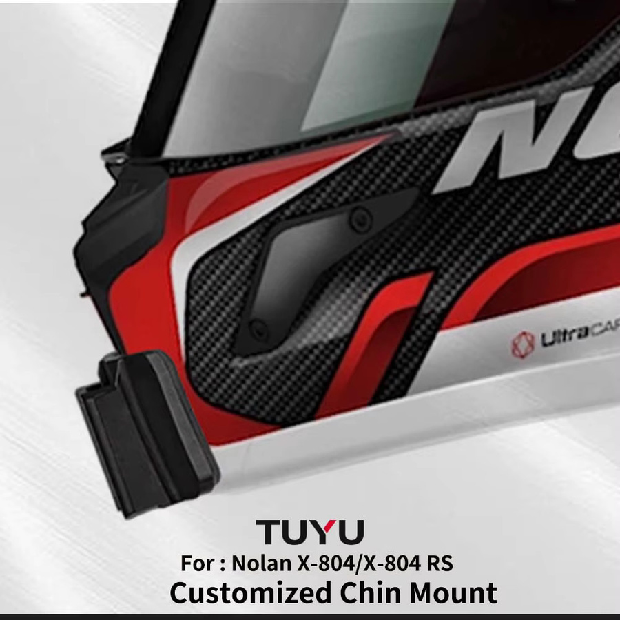 TUYU Helm-Kinnhalterung für Nolan X-804 RS, kompatibel mit GoPro Hero 13 12 11, Insta360 Ace Pro2, DJI Action 6 5Pro 4 Nano, Farbe: Schwarz - Bild 6
