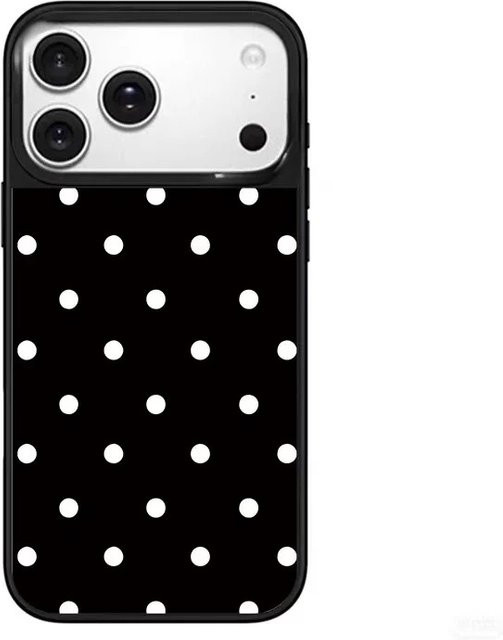 Handyhülle AIR PLUS mit Sternen- und Polka-Dot-Muster für iPhone 11 bis iPhone 17 Pro Max, Farbe: Schwarz - Bild 1