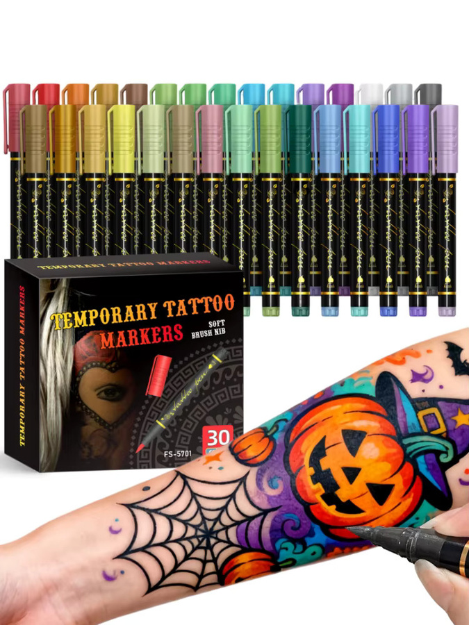 Kolorowys Temporäre Tattoo-Marker, 10 Farben, Set, Bunt / Mehrfarbig - Bild 7