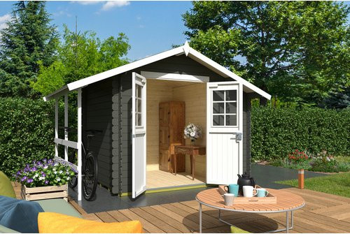 Lasita Gartenhaus Vilano in Grüngrau, B/H/T: 352,5 x 228 x 200 cm - Bild 1