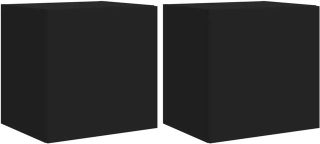 vidaXL TV-Wandschränke mit LED-Beleuchtung, 2er-Set, Schwarz, B: 40,5 cm, T: 35,0 cm, H: 40,0 cm - Bild 1
