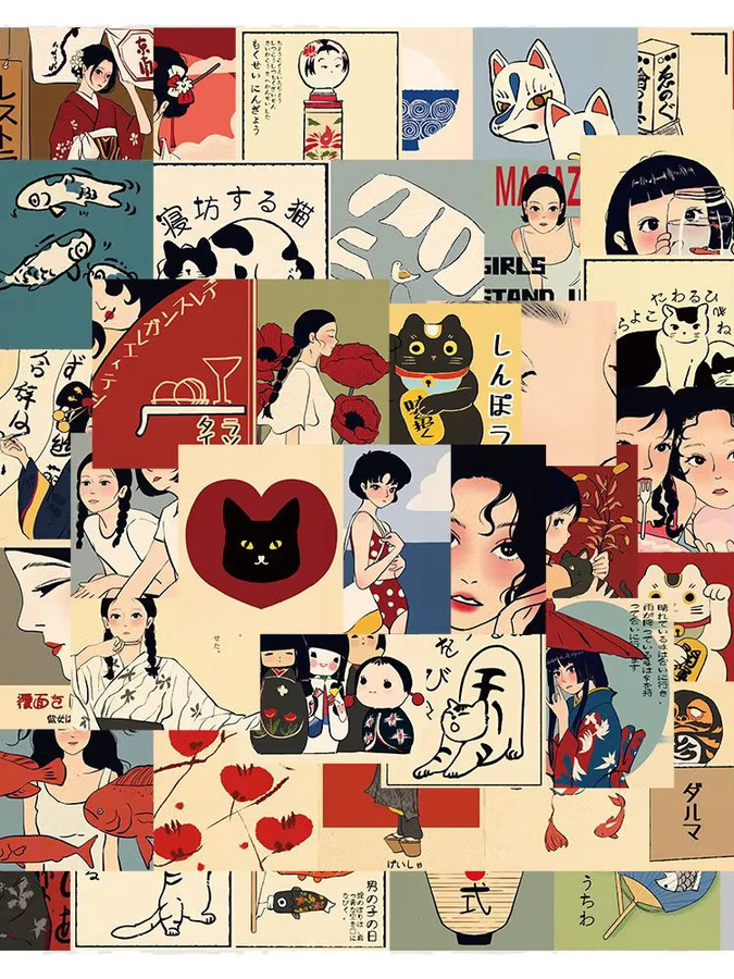 Charile Vintage klassische japanische Anime Aufkleber, multicolour, paper - Bild 3