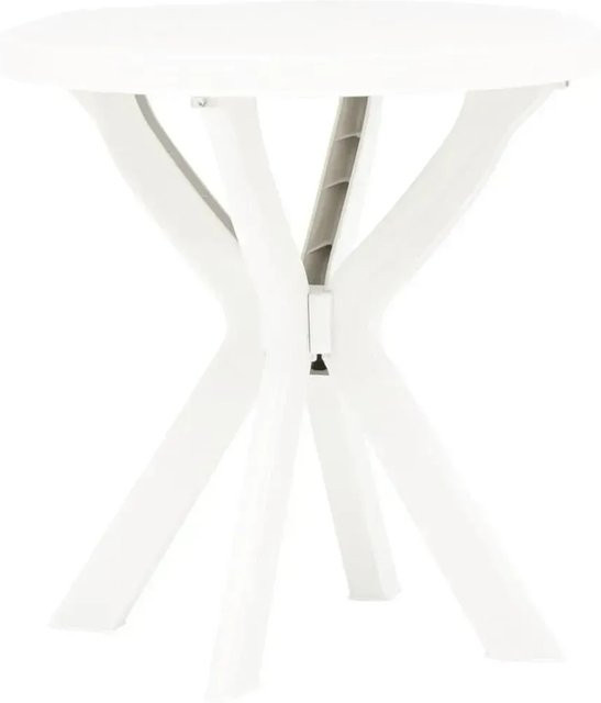 vidaXL Bistrotisch aus Kunststoff in Weiß für Garten, Terrasse und Balkon, Durchmesser: 70 cm, Höhe: 72 cm - Bild 1