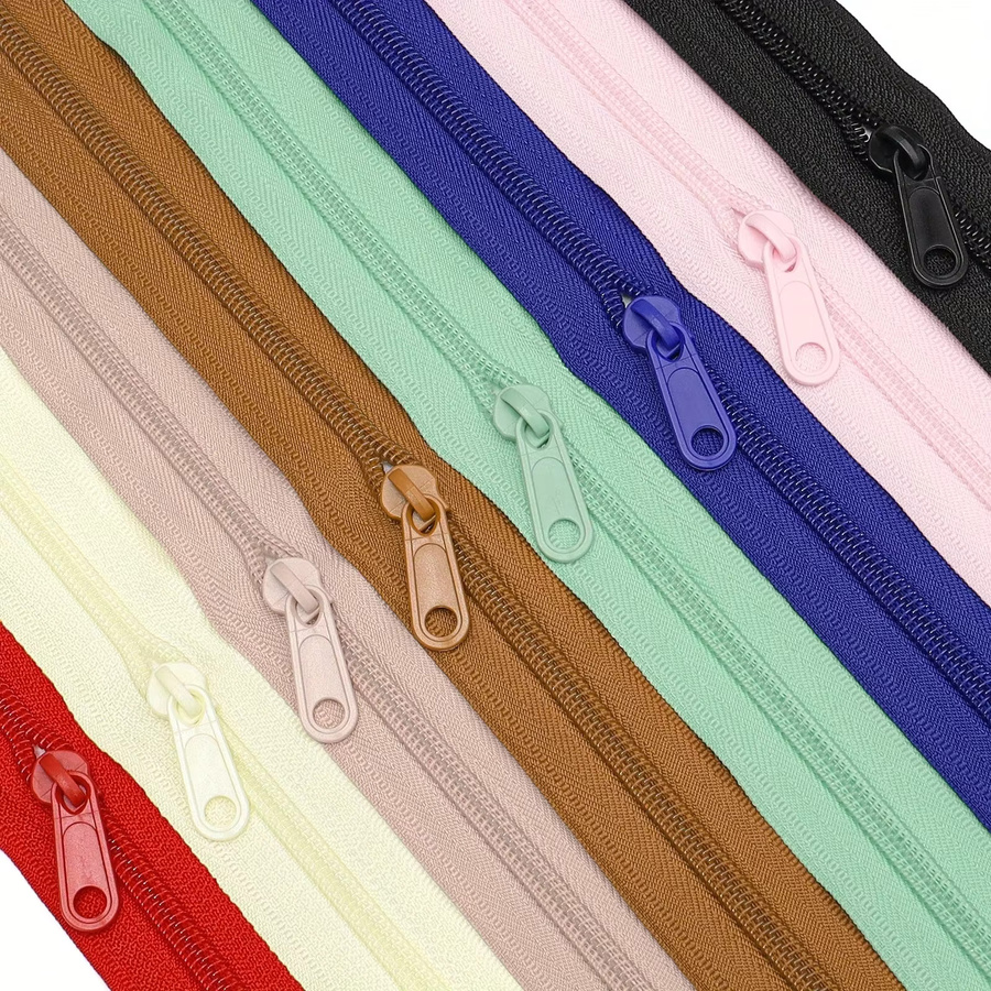 Changsons Nylon-Reißverschluss in Grün und Multicolour, Länge: 450 cm, mit 10 passenden Kunststoff-Reißverschlussköpfen für das Heimnähen - Bild 2
