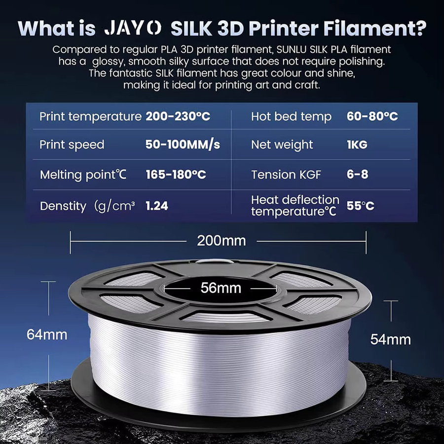 JAYO SEIDE PLA Plus Filament Gold, 1,75 mm, 1,1 kg für FDM-Drucker - Bild 6