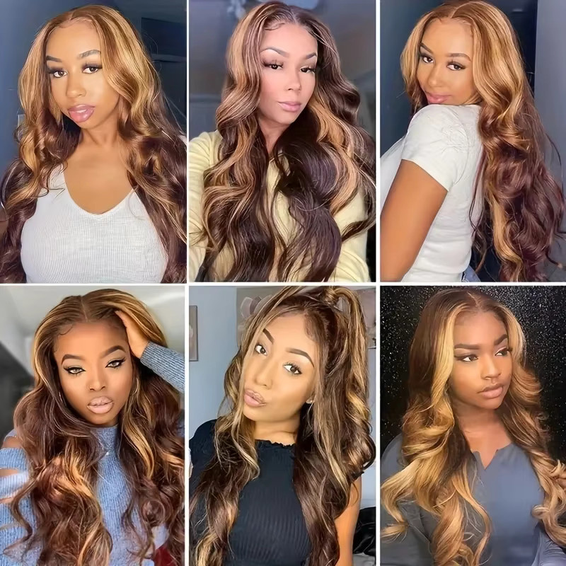 Mamushow Echthaarperücke Body Wave, Honigblond, 40-46 Zoll, Damen - Bild 3