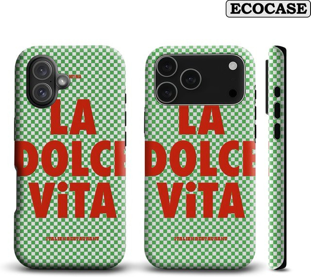 La Dolce Vita Italienisches Handyhülle mit doppelschichtiger Rückseite für iPhone 17 16 15 14 13 12 11 Pro Max Plus - Bild 1