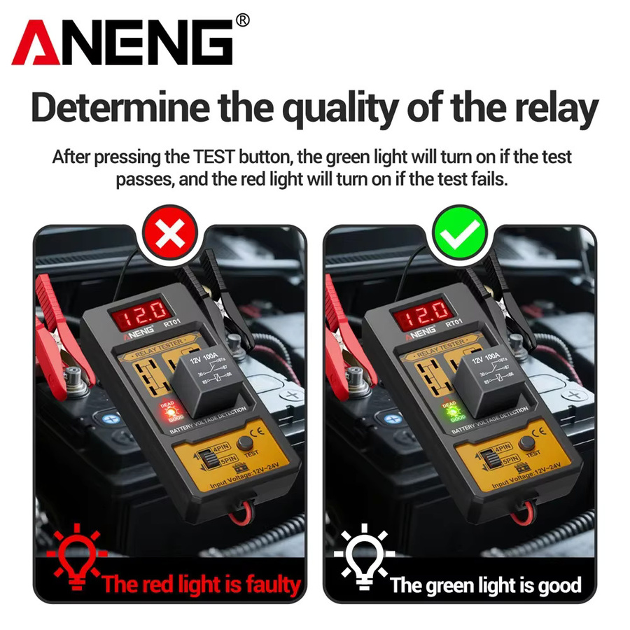 ANENG RT01 + BT138 Diagnose-Kit für Autobatterie-Relais und Lithium-Batterien mit Spannungsmesser und Elektriker-Testwerkzeugen - Bild 4