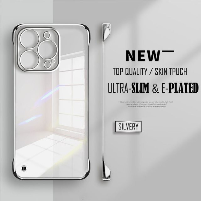 Rahmenlose Handyhülle von Fudusaidman für iPhone 17, 16, 15 und 14 Pro Max Serie in Transparent und Schwarz - Bild 1