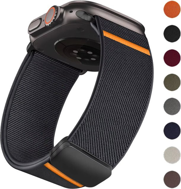 YEELUSEE Magnetisches Nylonarmband für Apple Watch Series 10 9 8 7 6 SE Ultra 2 in Purple - Bild 1
