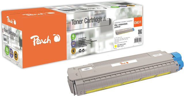 Peach O4484 Gelber Toner für OKI C 831 CDTN, C 831 DM, C 831 DN, C 831 N, C 831 und C 841 CDTN (wiederaufbereitet) - Bild 1