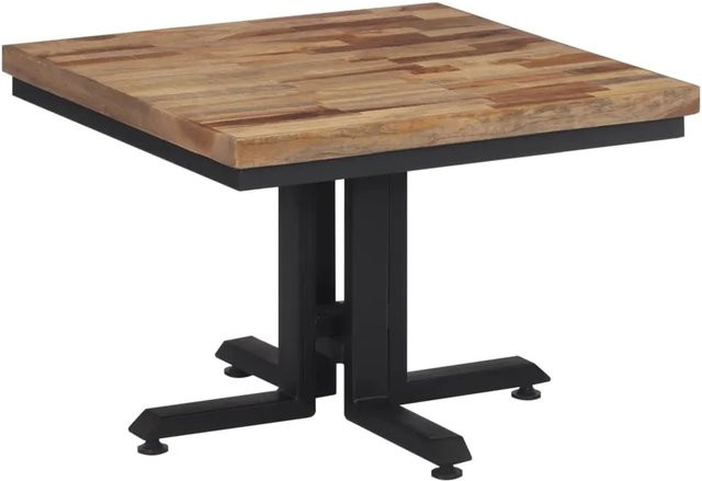 vidaXL Couchtisch aus Massivholz Teak in Braun und Schwarz, B/T/H: 55 x 55 x 40 cm - Bild 1