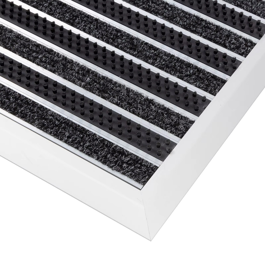 Aluminium Fußmatte Spectral von FLOORDIREKT in Schwarz, rutschfest und wetterfest mit PVC- und Textilstreifen für Innen und Außen - Bild 1