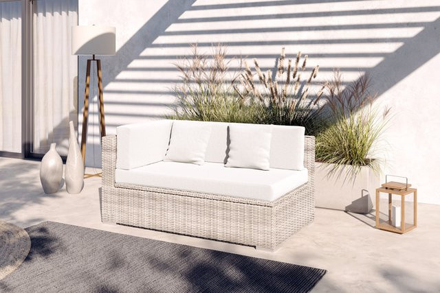 OUTFLEXX Gartensofa 2-Sitzer aus Polyrattan in Desert-Beige mit Kissenboxfunktion und abnehmbaren Bezügen - Bild 1