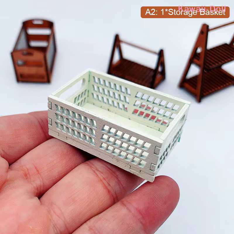 DIAPER&CORED Mini-Aufbewahrungskörbe Brotkorb, Puppenhaus Zubehör, Holz - Bild 3