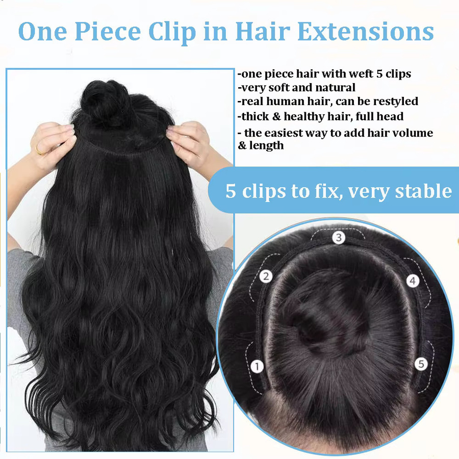 Happy Monday Clip-in-Haarverlängerung, glatt, 25,4 cm, Echthaar, Unisex - Bild 3