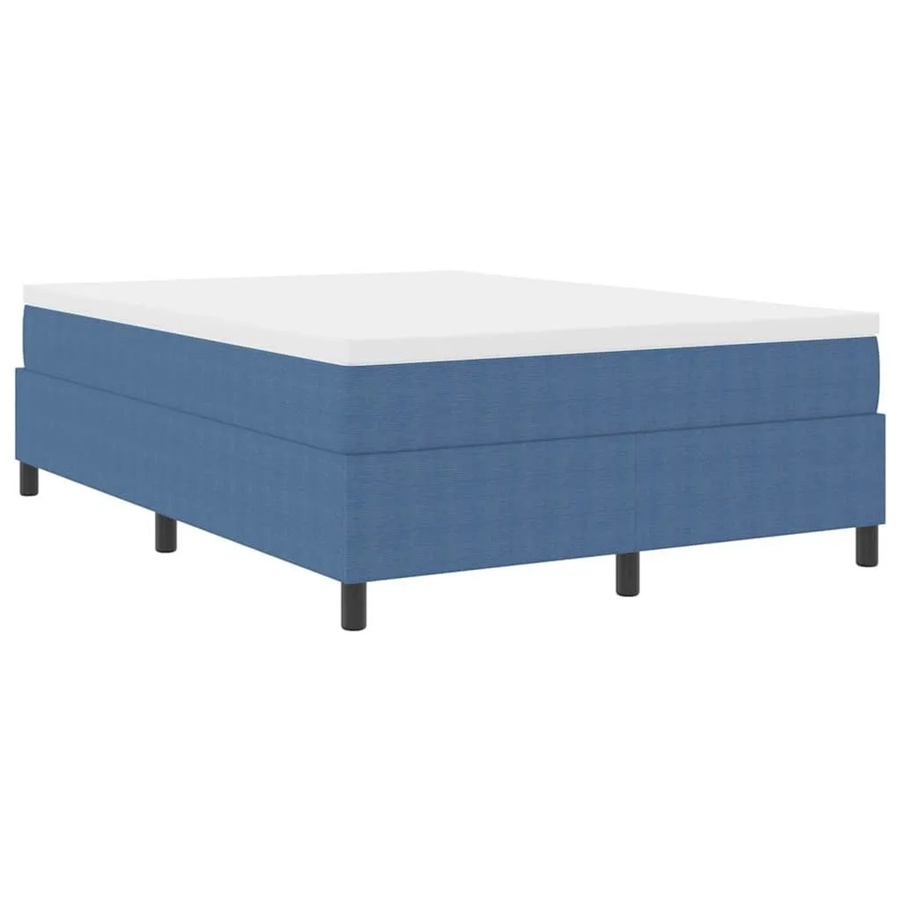 vidaXL Boxspringbett aus Cordstoff in Blau und Weiß mit Taschenfederkern, B/T/H: 160 x 200 x 280 cm - Bild 2