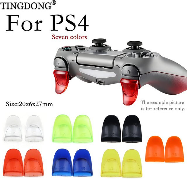 TingDong Ersatz L2 R2 Trigger-Tasten in Blau für PlayStation PS4 Controller Erweiterungstasten und Zubehör - Bild 1