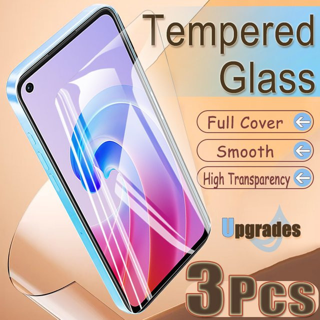 3er-Pack Gehärtetes Glas Displayschutzfolie für Oppo A96, Transparent, HD Anti-Explosion mit Fingerabdruck-Entsperrfunktion und voller Abdeckung - Bild 1