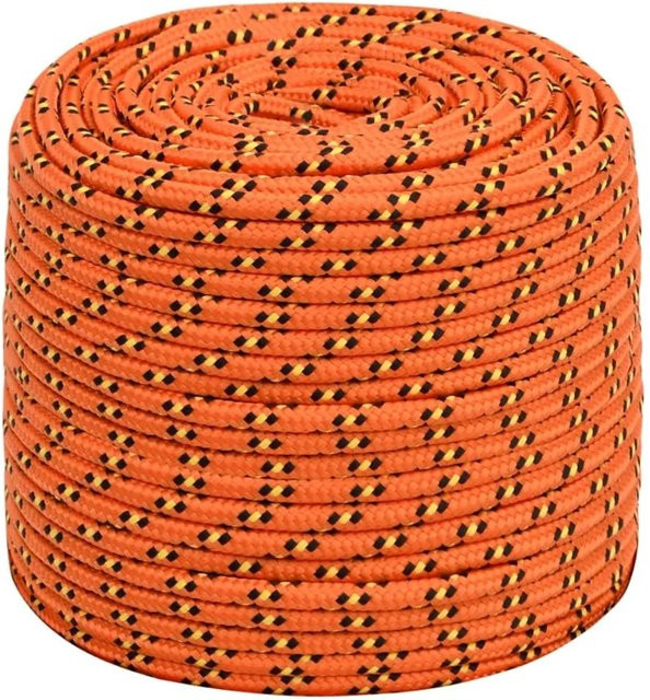 vidaXL Bootsseil aus Polypropylen in Orange, Durchmesser: 8 mm, Länge: 250 m - Bild 1
