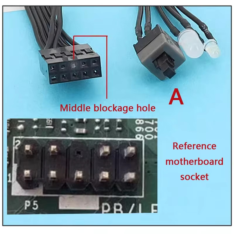 HP Motherboard 9 Pin zu PC Power Button Switch Kabel mit LED-Anzeige in Schwarz für HP 280 400 600 800 G1 G2 G3 SFF - Bild 3