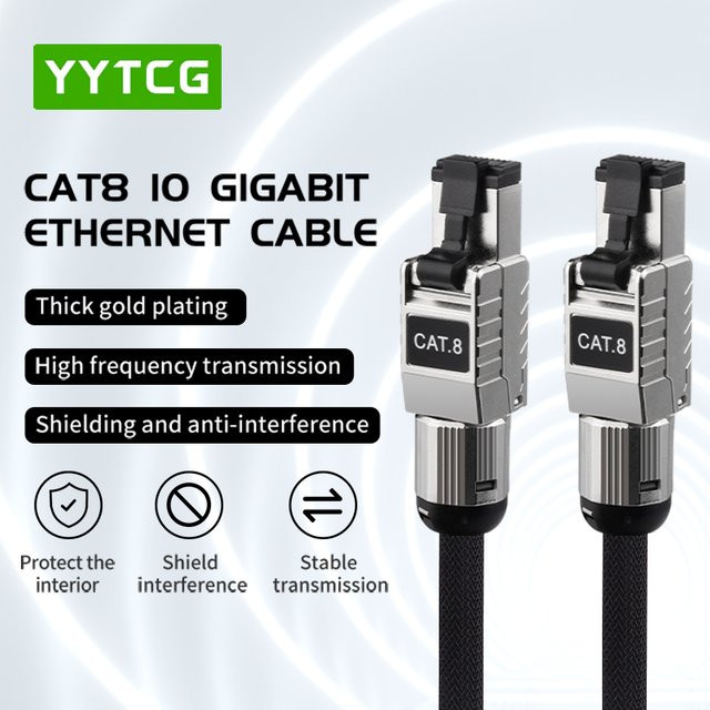 Yytcg Cat8 Ethernet Kabel mit 40Gbps Hochgeschwindigkeit, S/FTP UTP Netzwerk-LAN Kabel mit RJ45 Anschluss für Router und Laptops - Bild 1