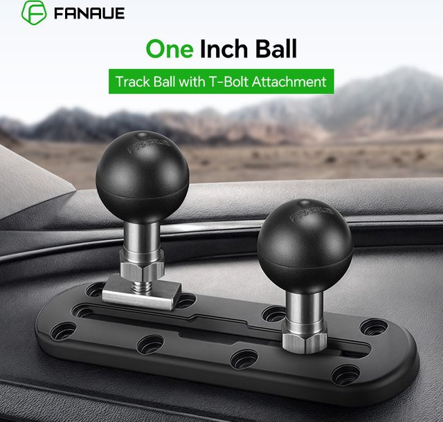 FANAUE Trackball-Halterung in Schwarz, kompatibel mit Handy- und Sportkamera-Halterungen, stabil und rutschfest, 25/20/17 mm - Bild 1