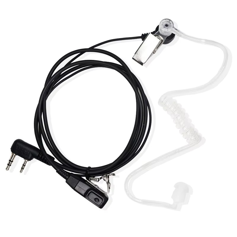 Baofeng Akustische Luftleitung 2-Pin PPT In-Ear Ohrhörer mit Kehlkopfmikrofon für Walkie-Talkie Funkgeräte in Schwarz - Bild 2