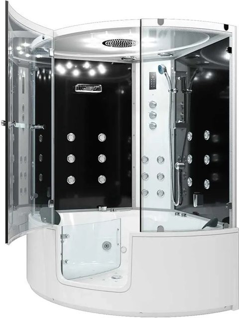 AcquaVapore Dampfdusche Whirlpool Duschkabine mit Regendusche, Bodyjets und LED-Beleuchtung, B/T: 140 x 140 cm, Höhe: 220 cm - Bild 1