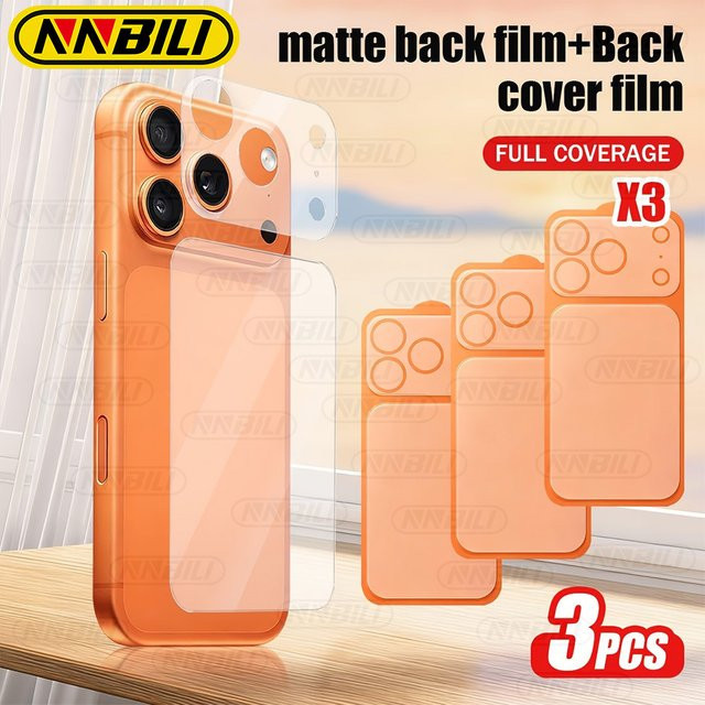 NNBILI 3er-Set Matte Hydrogel-Displayschutzfolie für die Rückseite und Linsenschutzfolie passend für iPhone 18 Pro, iPhone 18 Pro Max und iPhone 17Air Serie - Bild 1