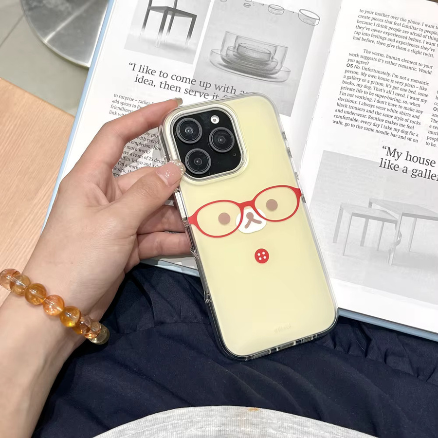 Potdemiel Rilakkuma Bär Handyhülle für iPhone 17 16 15 14 13 12 Pro Max mit Umhängeband und stoßfester Hartschale im Japan Anime Cartoon Design - Bild 4