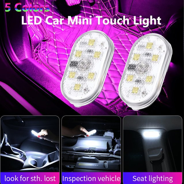 Tragbare LED Auto Mini Nachtlampe mit Touch-Funktion, Magnetische USB-Ladefunktion, Weiß - Bild 1