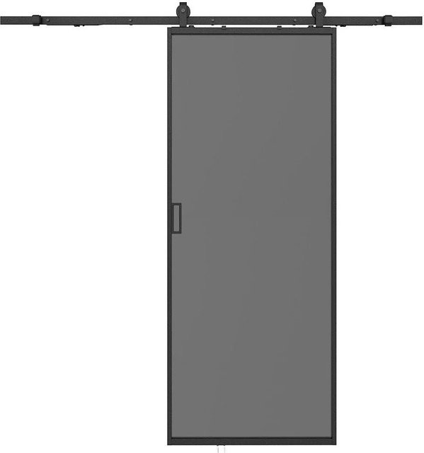 Vente-unique Schiebetür Linci aus Glas in Schwarz, Breite: 93 cm - Bild 1