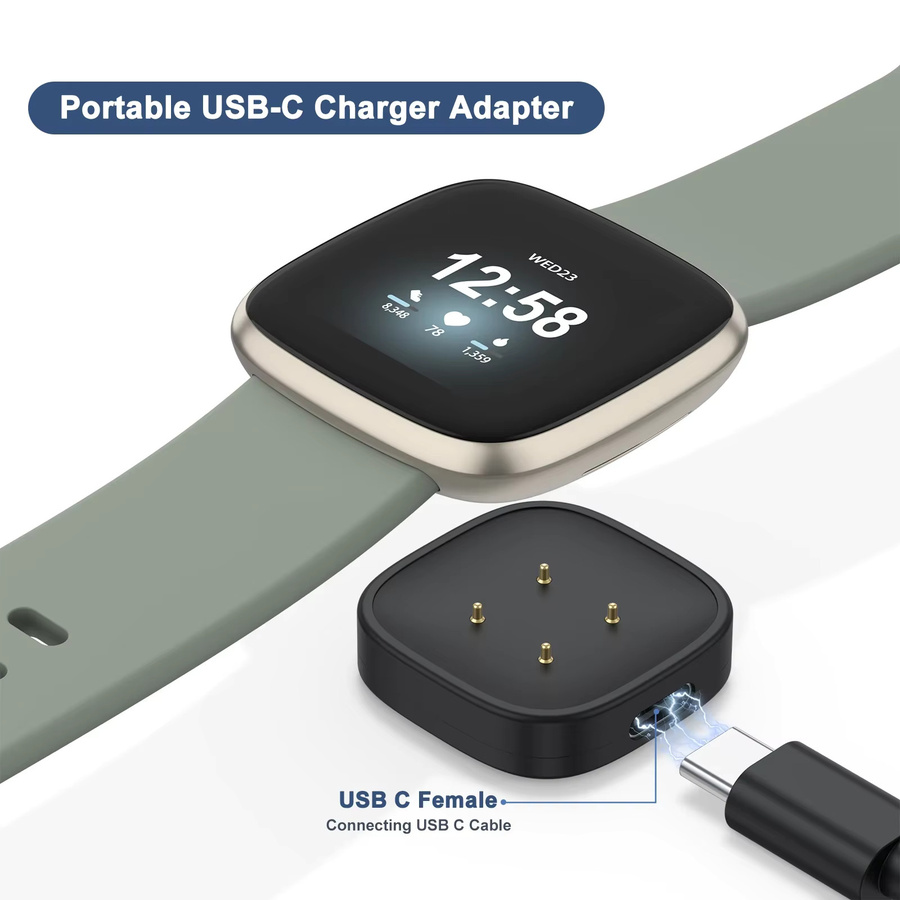 IEOVIEE Ladekabel für Fitbit Sense, Sense 2, Versa 4, Versa 3 und Google Pixel Watch 2, Watch 3 in Schwarz - Bild 4
