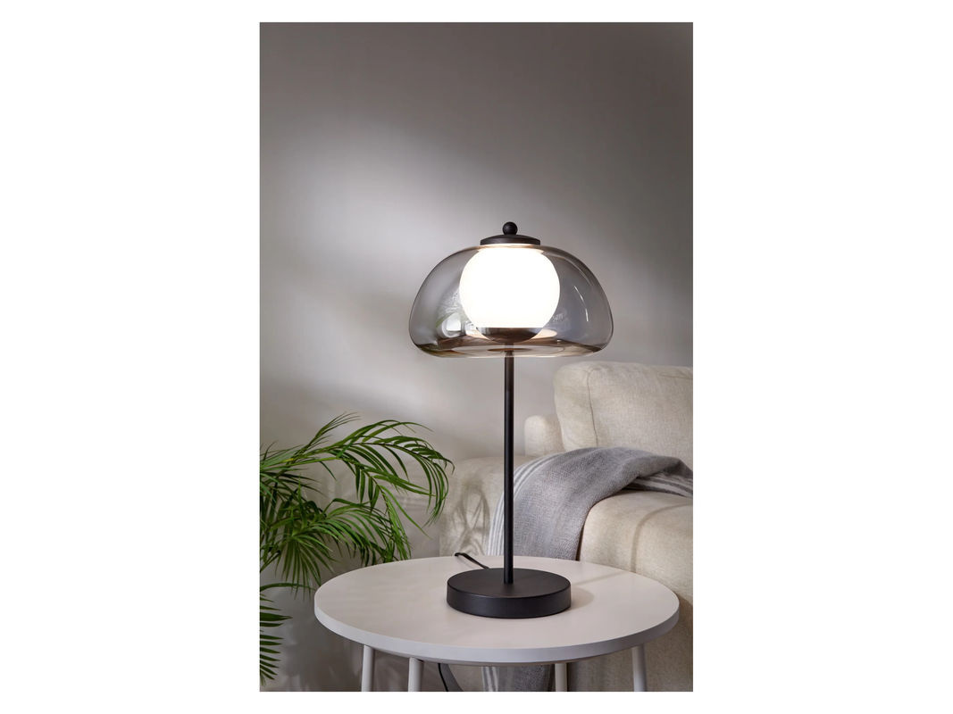 LIVARNO HOME LED-Tischleuchte mit Lampenschirm aus Grauglas - Bild 4