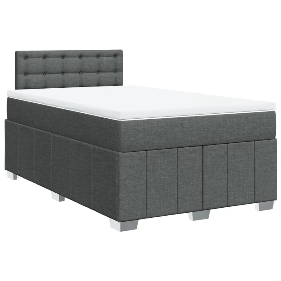 vidaXL Boxspringbett mit Matratze und Taschenfederkern in Dunkelgrau, B/T: 120 x 190 cm - Bild 2