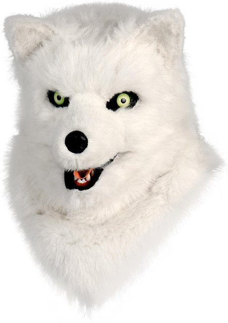 YIRAN Hundemaske Wolf, Tier Maske, Weiß, ab 14 Jahren, Unisex - Bild 1