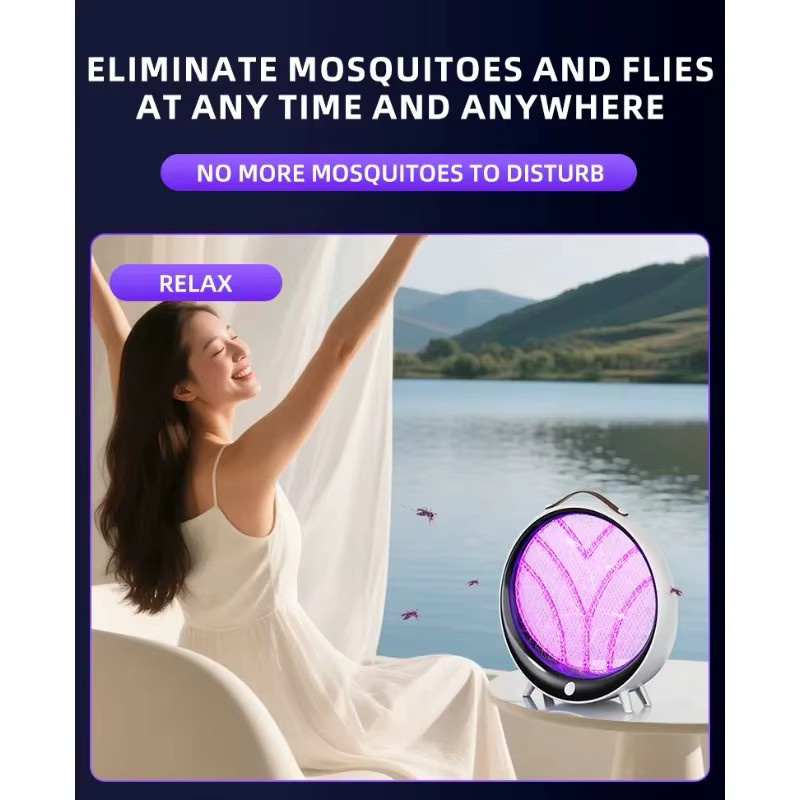 LINYILIGHT 2-in-1 Wiederaufladbare Mückenkiller-Lampe für Zuhause und Outdoor, Physikalisches Mückenabwehrmittel, Weiß - Bild 4