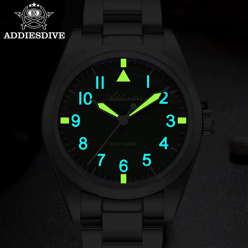Addiesdive Armbanduhr, Quarz, Titan, 36 mm, Grün, Herren - Bild 3