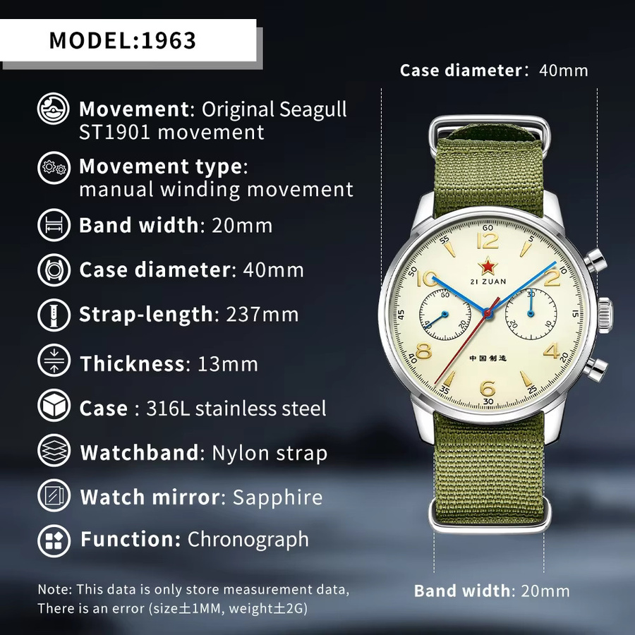 TOPHILL Chronograph, Automatik, Edelstahl, 40 mm, Herren - Bild 3