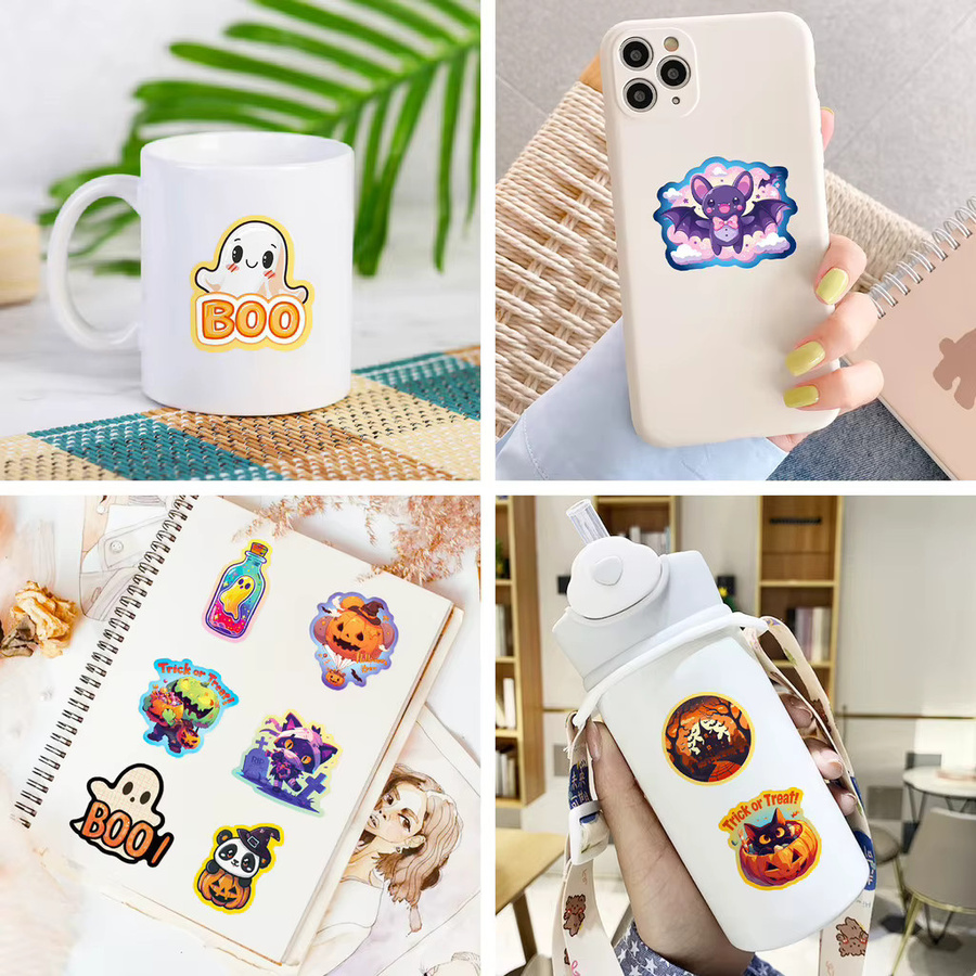 50 Stück Halloween-Graffiti-Aufkleber in Multicolor mit Kürbis-, Fledermaus- und Schlossdesigns für deine DIY-Dekoration von AufnahmeYourLife Store - Bild 5