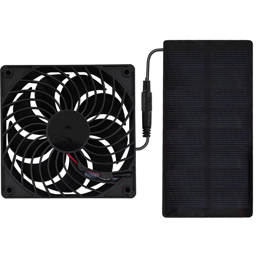 EESBAO Solarpanel-Abluftventilator 0,8W 4V energiesparender Lüfter in Grün und Schwarz für Außenbereich, Tierhaus, Hühnerstall, Wohnmobil und Gewächshaus - Bild 4