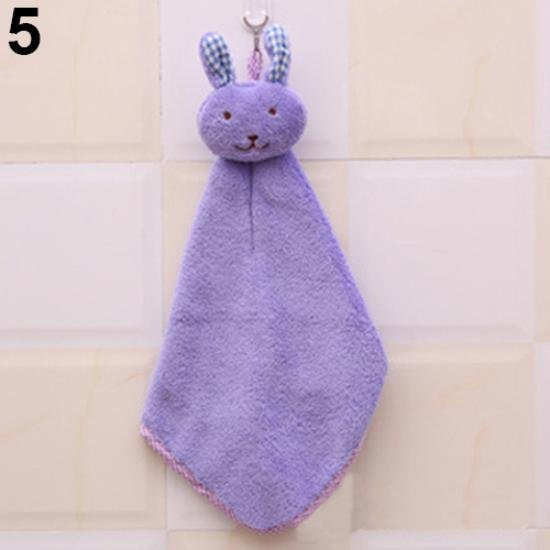 Houspace Baby Handtuch mit Kaninchen-Motiv aus Plüsch in Violett - Bild 1