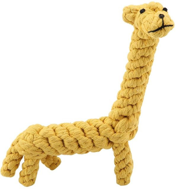 TOMTOP JMS Hunde-Kauspielzeug Baumwollseil, Giraffendesign, yellow - Bild 1