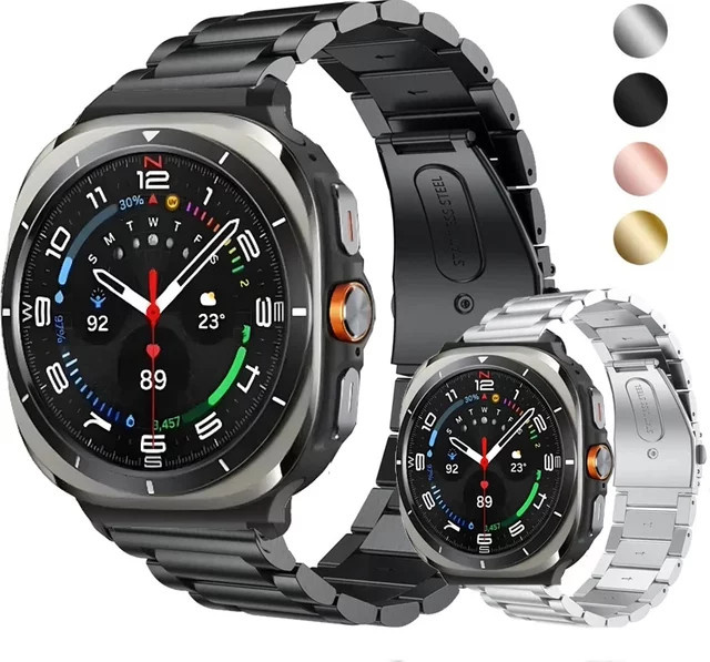 CAOWTAN Uhrenarmband Edelstahl, Silber, Unisex, für Samsung Galaxy Watch Ultra 47mm - Bild 1