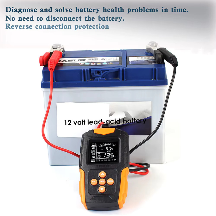 FOXSUR FBT200 Smart Batterie Tester Digitaler LCD Batterie Analysator für Auto Lkw Motorrad Boot in Schwarz - Bild 3